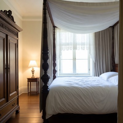 Elegant Canopy Bed in Bedroom