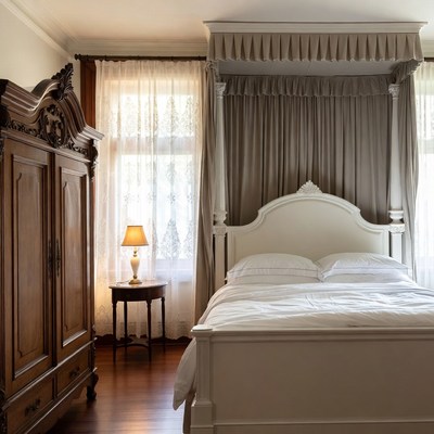 Elegant Canopy Bed in Bedroom