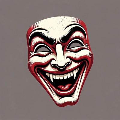 Grinning Red Demon Mask