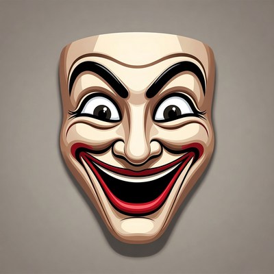 Cartoon Laughing Jester Mask