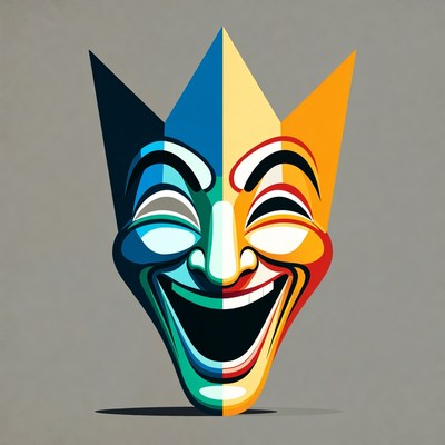 Colorful Geometric Laughing Mask