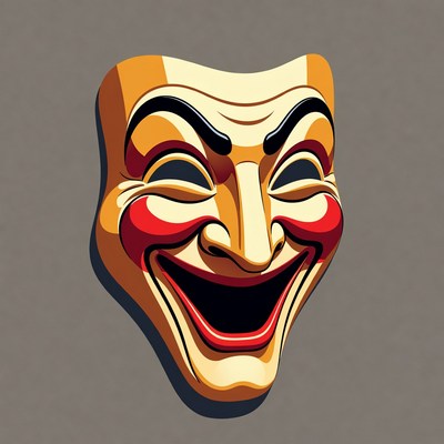Laughing Theater Mask Illustration