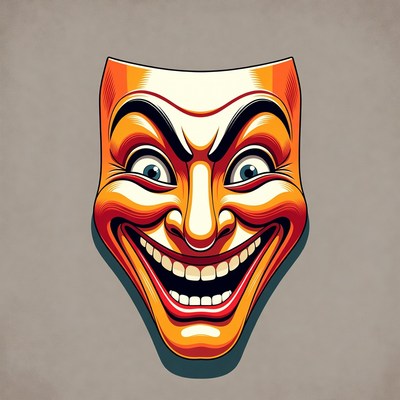 Cartoon Laughing Theater Mask