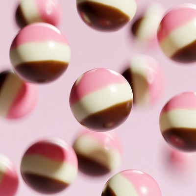 Floating Pink White Chocolate Truffles