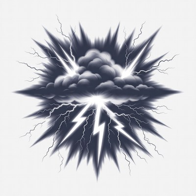 Lightning Storm Cloud Illustration