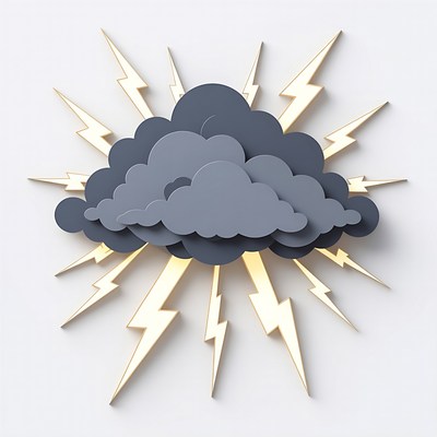 Thunderstorm Cloud with Lightning Bolts