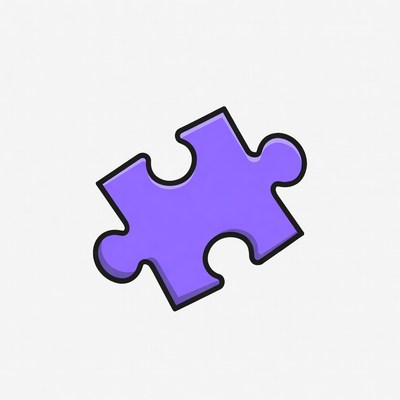 Purple puzzle piece illustration