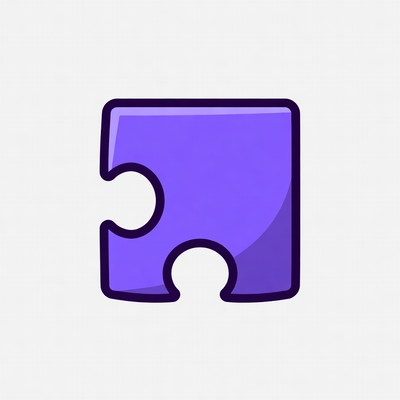 Purple Jigsaw Puzzle Piece