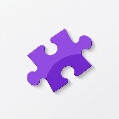 Purple puzzle piece illustration