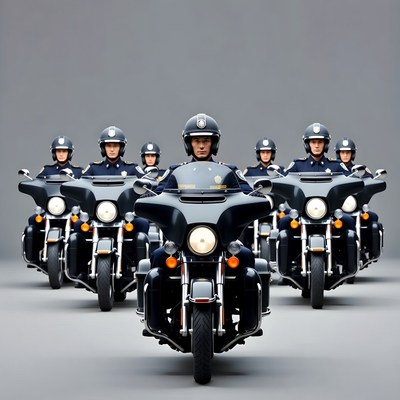 Police officers on motorcycles