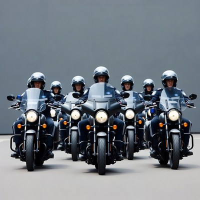Police Officers on Motorcycles