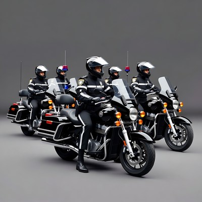 Police officers on motorcycles