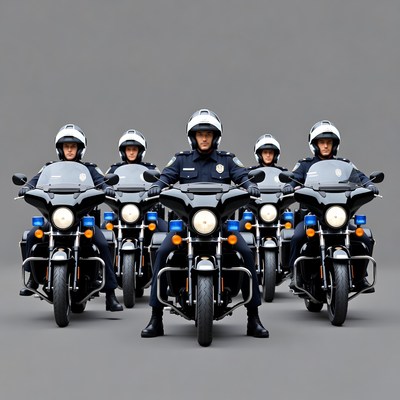 Police officers on motorcycles