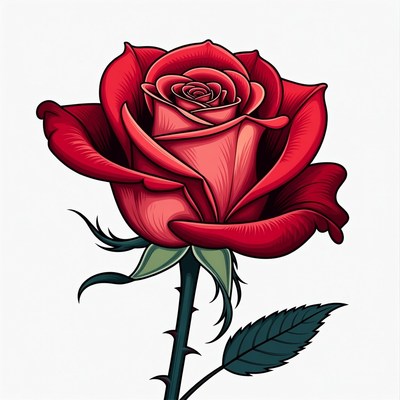 Red Rose Illustration