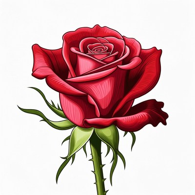 Red Rose Illustration