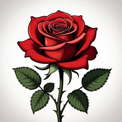 Red Rose Illustration