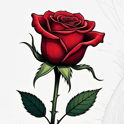 Red Rose Illustration