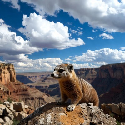 Meerkat on rock at Grand Canyon