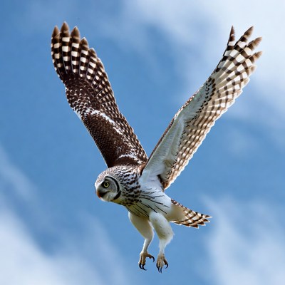 Northern Hawk Owl Flying