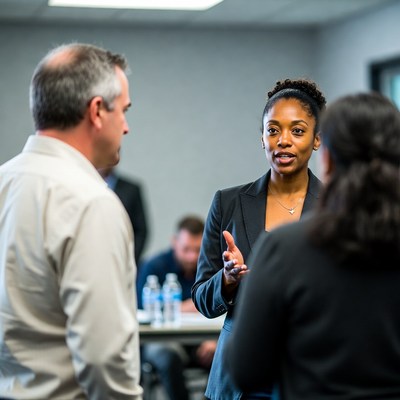 Business meeting with diverse professionals