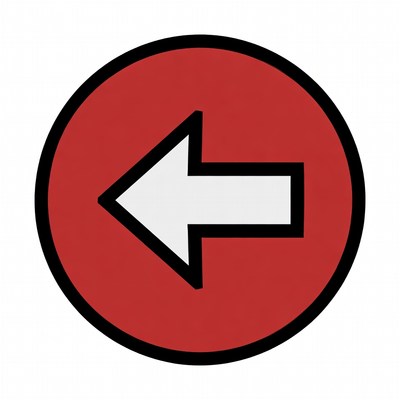 Red Circle Left Arrow Icon