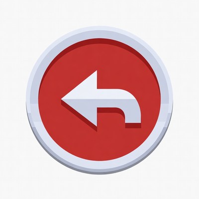 Red Left Arrow Button