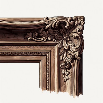 Ornate Wooden Picture Frame Corner