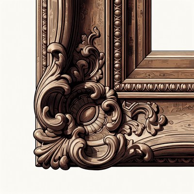 Ornate Wooden Picture Frame Corner
