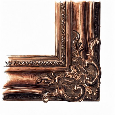 Ornate Empty Picture Frame Illustration