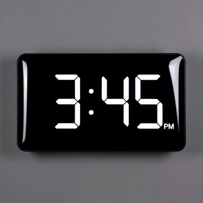 Digital Clock Showing 3:45 PM