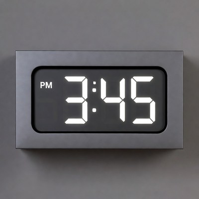 Digital Clock Showing 3:45 PM
