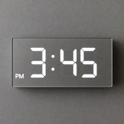 Digital Clock Showing 3:45 PM