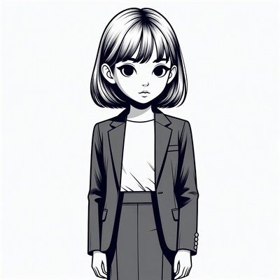 Anime girl in business suit