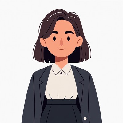 Smiling woman in suit illustration