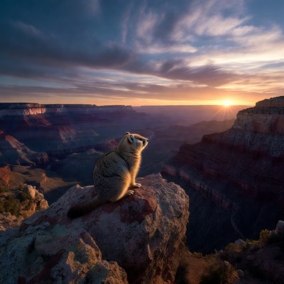 Ground Squirrel on Grand Canyon Cliff