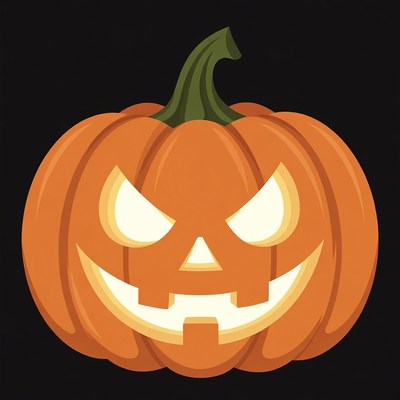 Carved Jack-o-Lantern Pumpkin