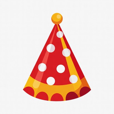 Red polka dot party hat