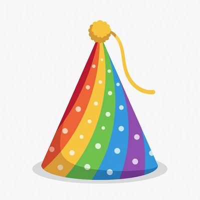 Rainbow Party Hat Clipart