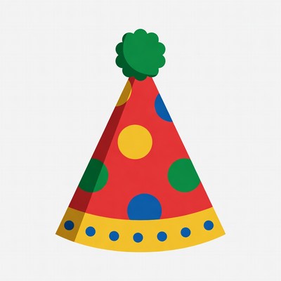 Red polka dot party hat