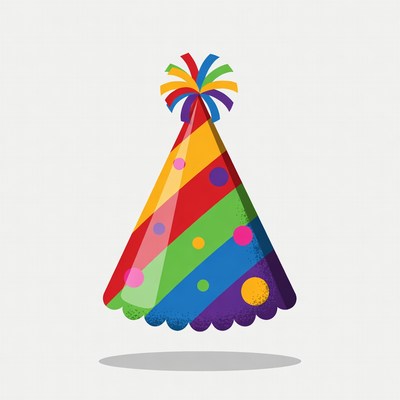 Colorful party hat illustration