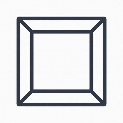3D Outline Cube Icon