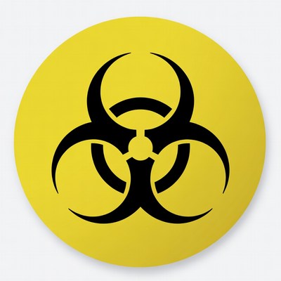 Yellow Biohazard Symbol Sticker