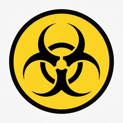 Yellow Biohazard Symbol Icon