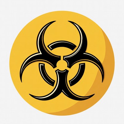 Yellow Biohazard Symbol Icon
