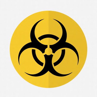 Yellow Biohazard Symbol Icon