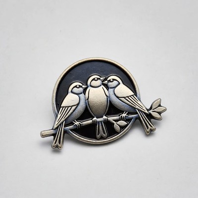 Three Birds on Branch Pin