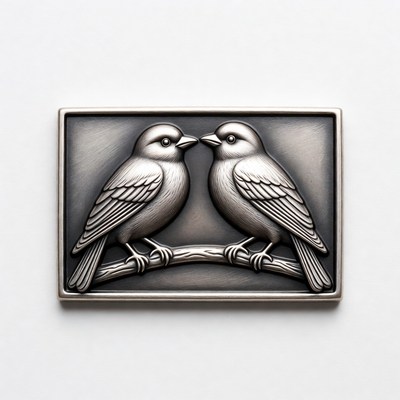 Two sparrows perched on branch