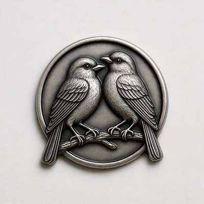 Two Birds on Branch Medallion