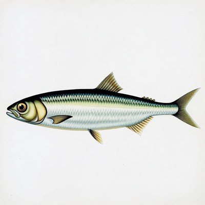 European Anchovy Illustration