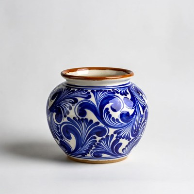 Blue Talavera Pottery Vase